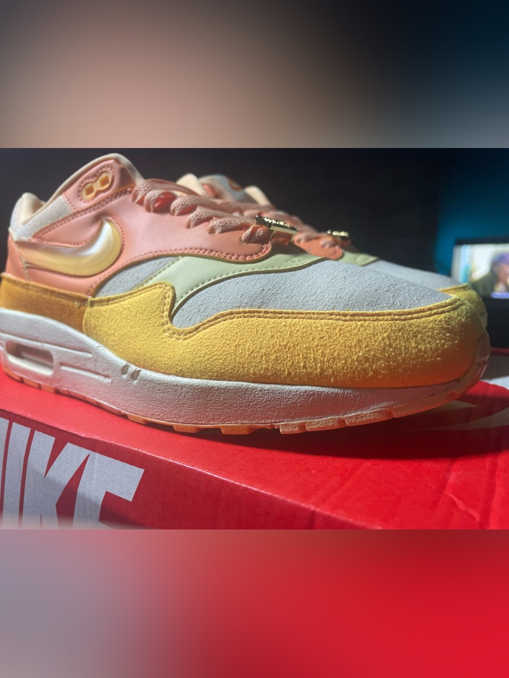 Nike Air Max 1 Puerto Rico Orange Frost 8.5W-7M - Picture 4 of 16